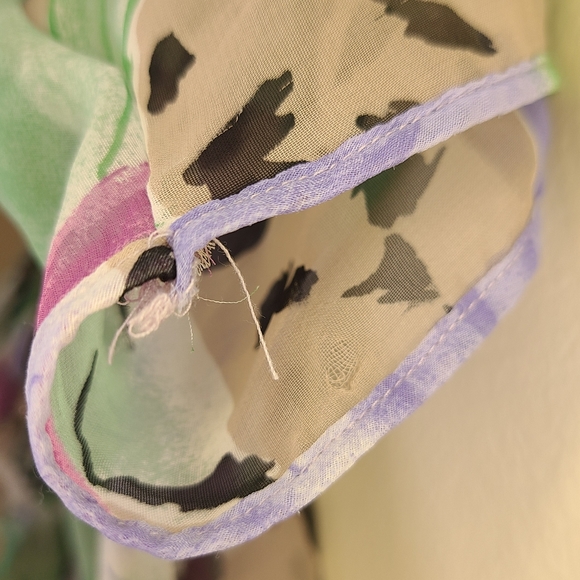 Rare Vintage Miss Dior lavender, sage, pink tulip floral lingerie Blouse - Picture 11 of 11